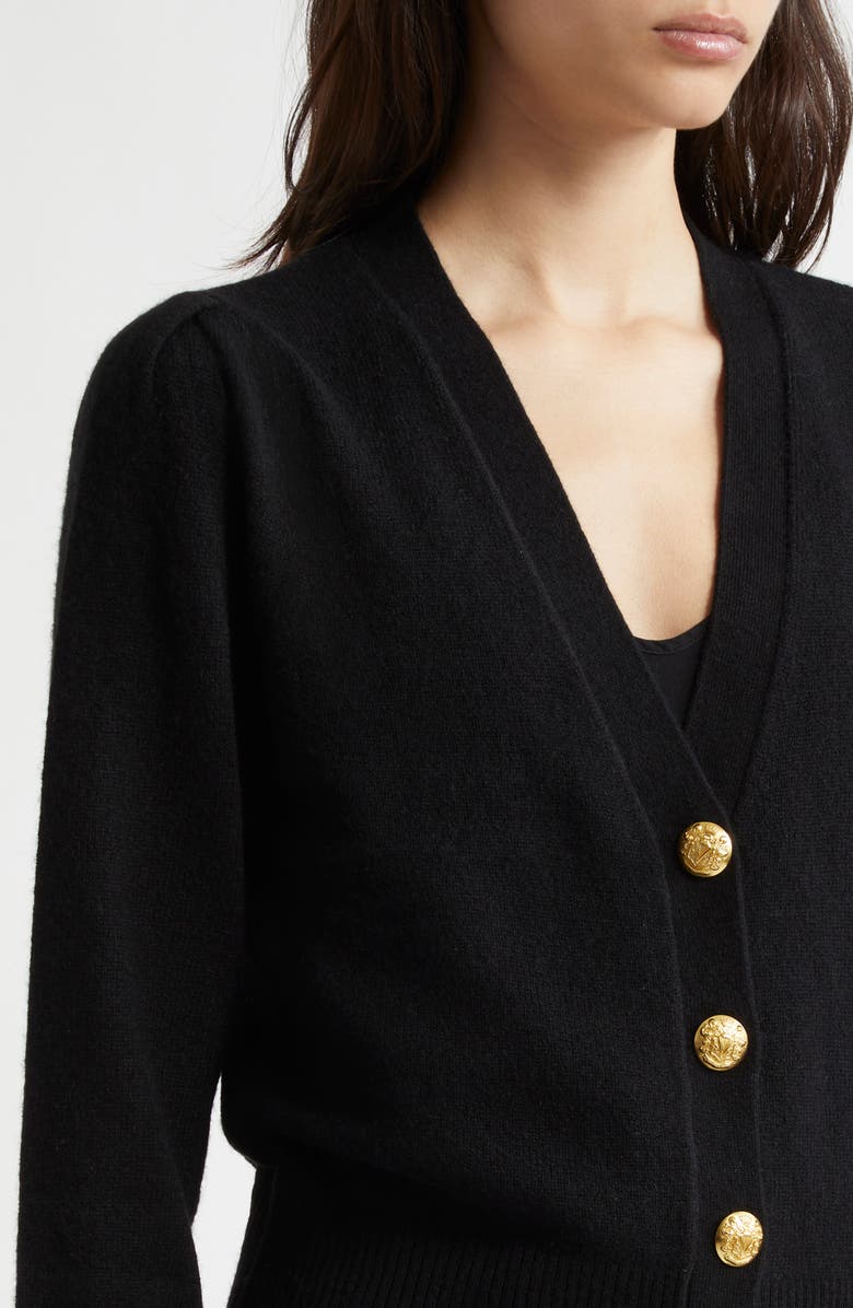 Veronica Beard Solene Cashmere Cardigan, Alternate, color, Black