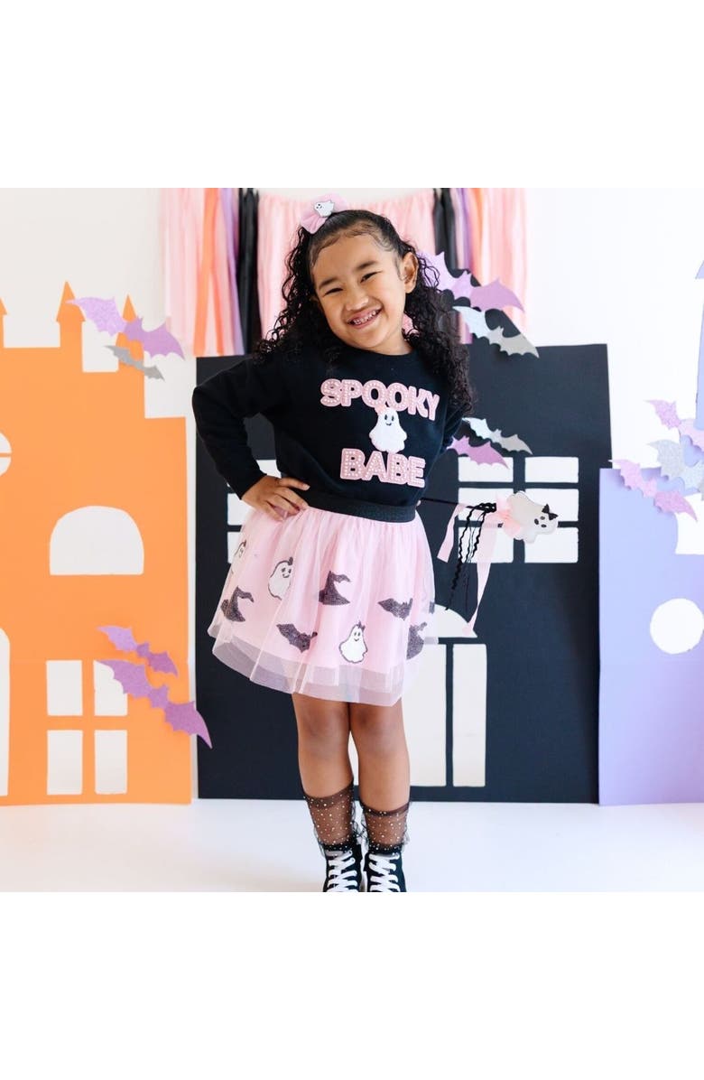 Sweet Wink Spooky Babe Patch Halloween Sweatshirt, Alternate, color, 