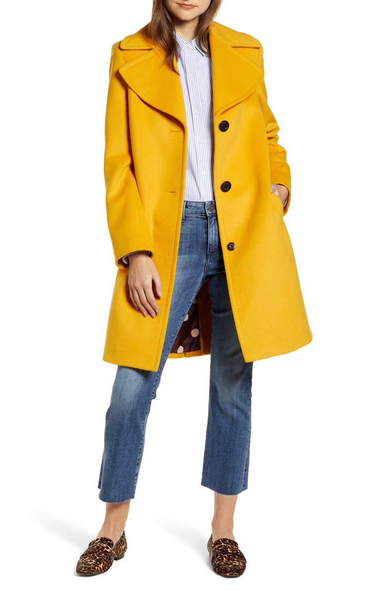 Sam Edelman Single Breasted Wool Blend Coat, Main, color, 