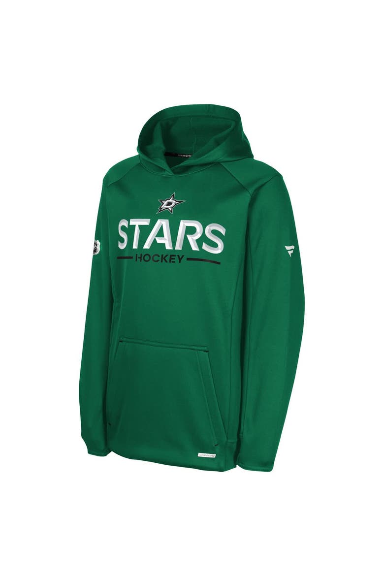 Youth Fanatics Kelly Green Dallas Stars Authentic Pro Rink Raglan Hoodie, Alternate, color, Kelly Green