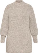 City Chic Side Split Mock Neck Longline Sweater