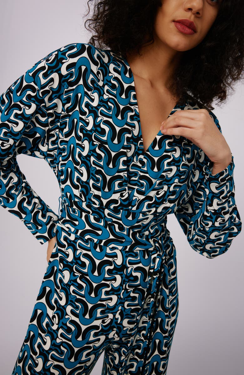 DVF Marilou Abstract Print Long Sleeve Jumpsuit, Alternate, color, 