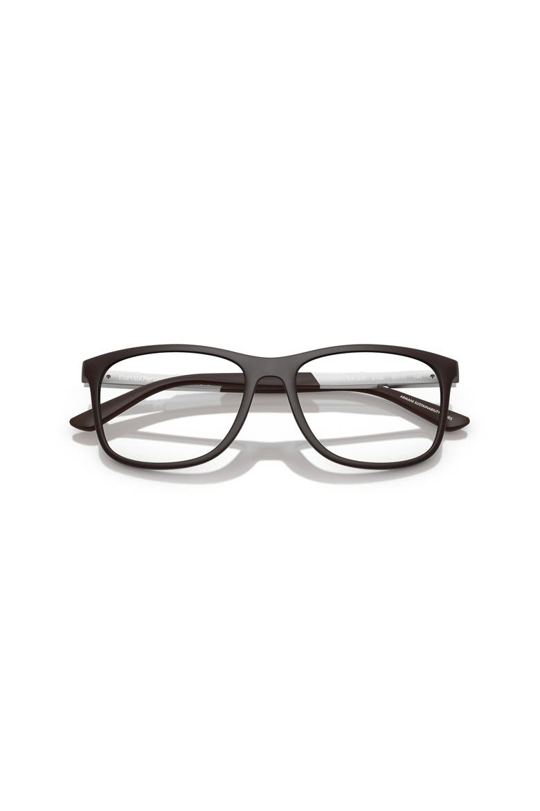 53mm Rectangle optical glasses, Alternate, color, Brown