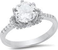 HMY JEWELRY Round Cut Simulated Diamond Pavé Ring