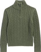 Calvin Klein Kids' Heather Cable Knit Quarter-Zip Sweater