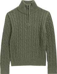 Calvin Klein Kids' Heather Cable Knit Quarter-Zip Sweater