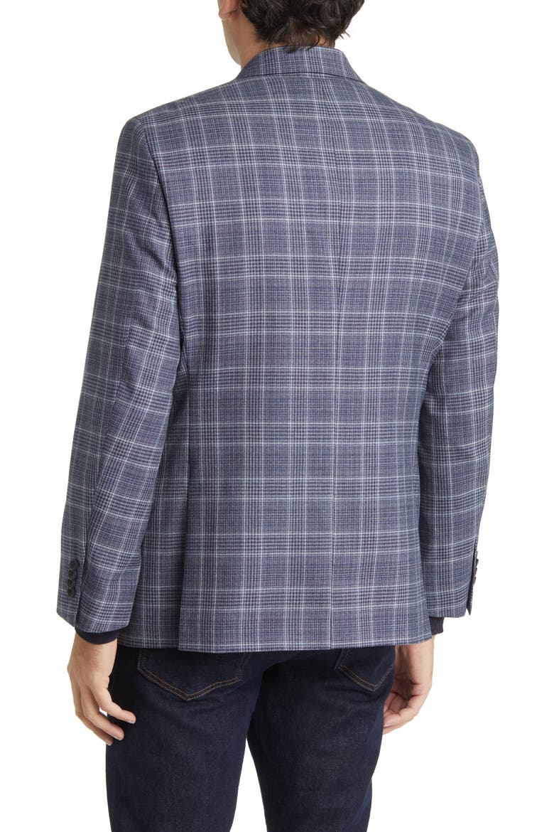 Plaid Wool Blazer, Alternate, color, SILVER