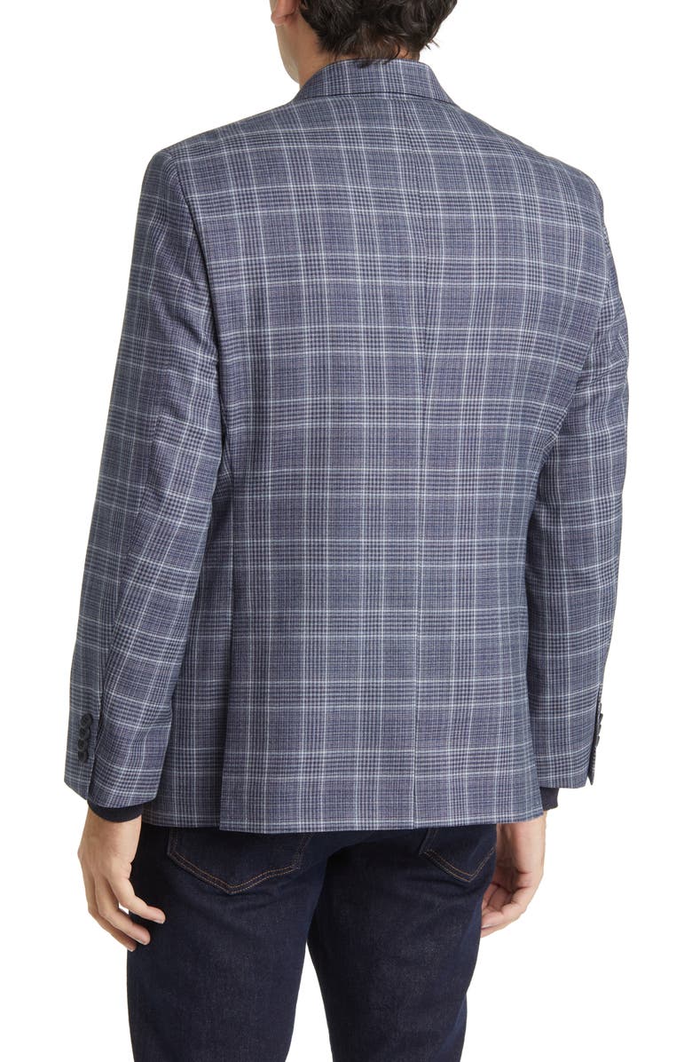 DANIEL HECHTER Plaid Wool Blazer, Alternate, color, Silver