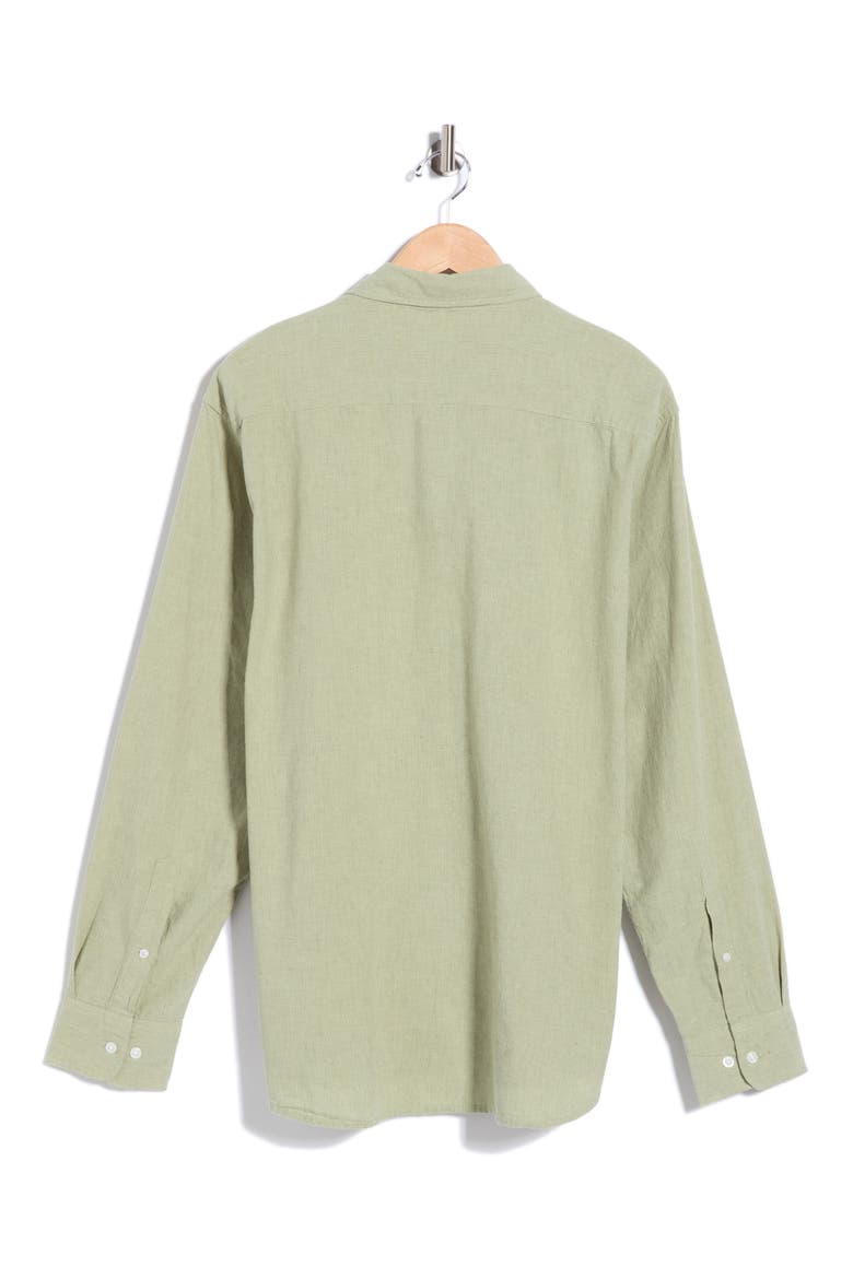Everyday Pinstripe Button Front Shirt, Alternate, color, SEA SPRAY