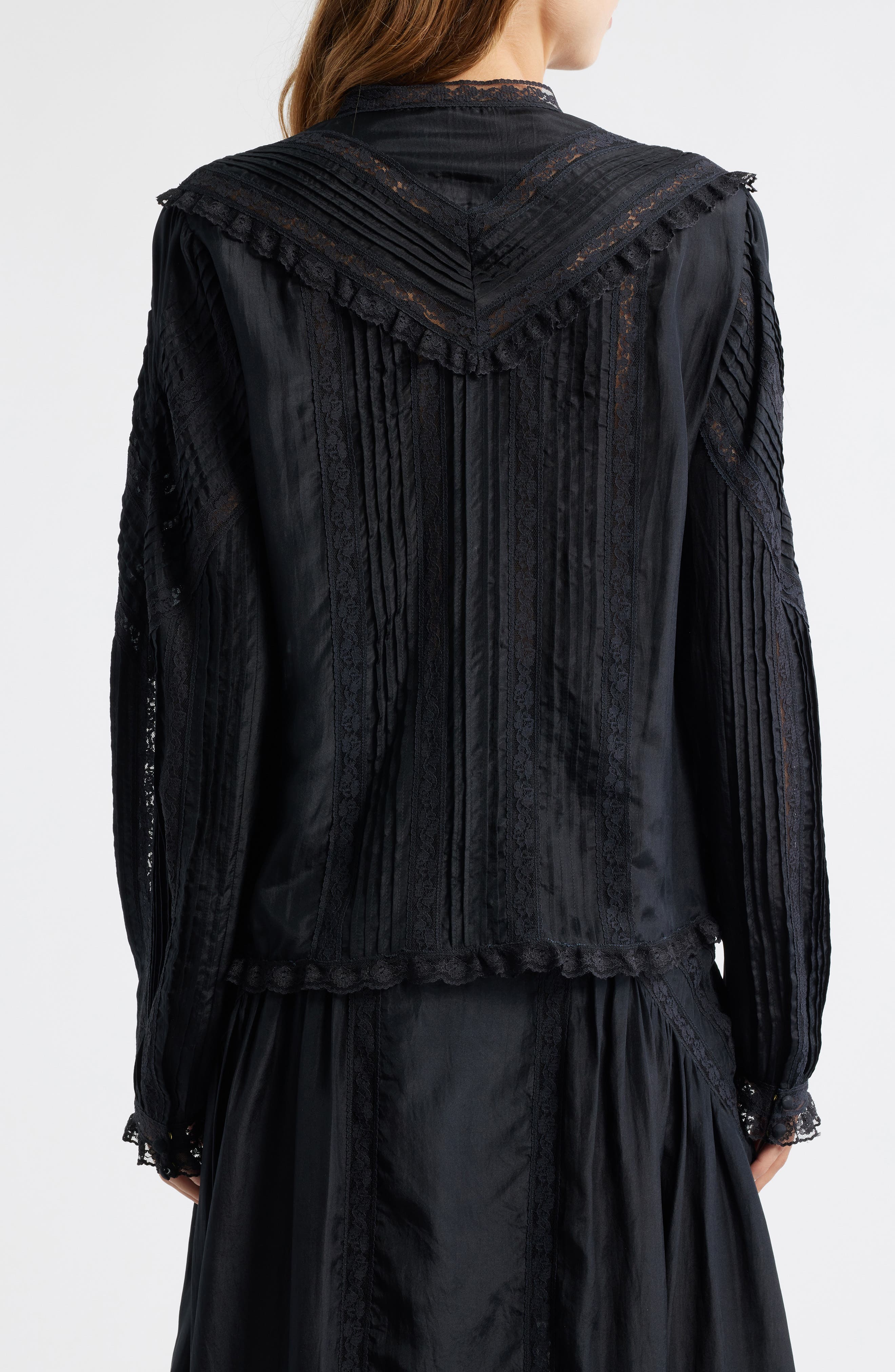 Aralina Lace & Ruffle Silk Shirt - image 2