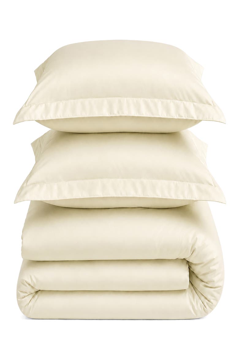 300 Thread Count Rayon Duvet Cover Set, Main, color, IVORY