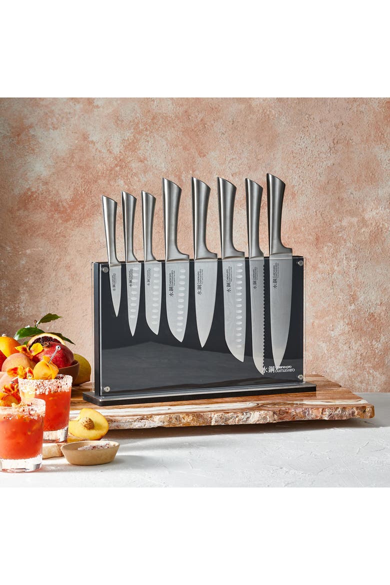 Damashiro® Nami 9-Piece knife block, Alternate, color, Black