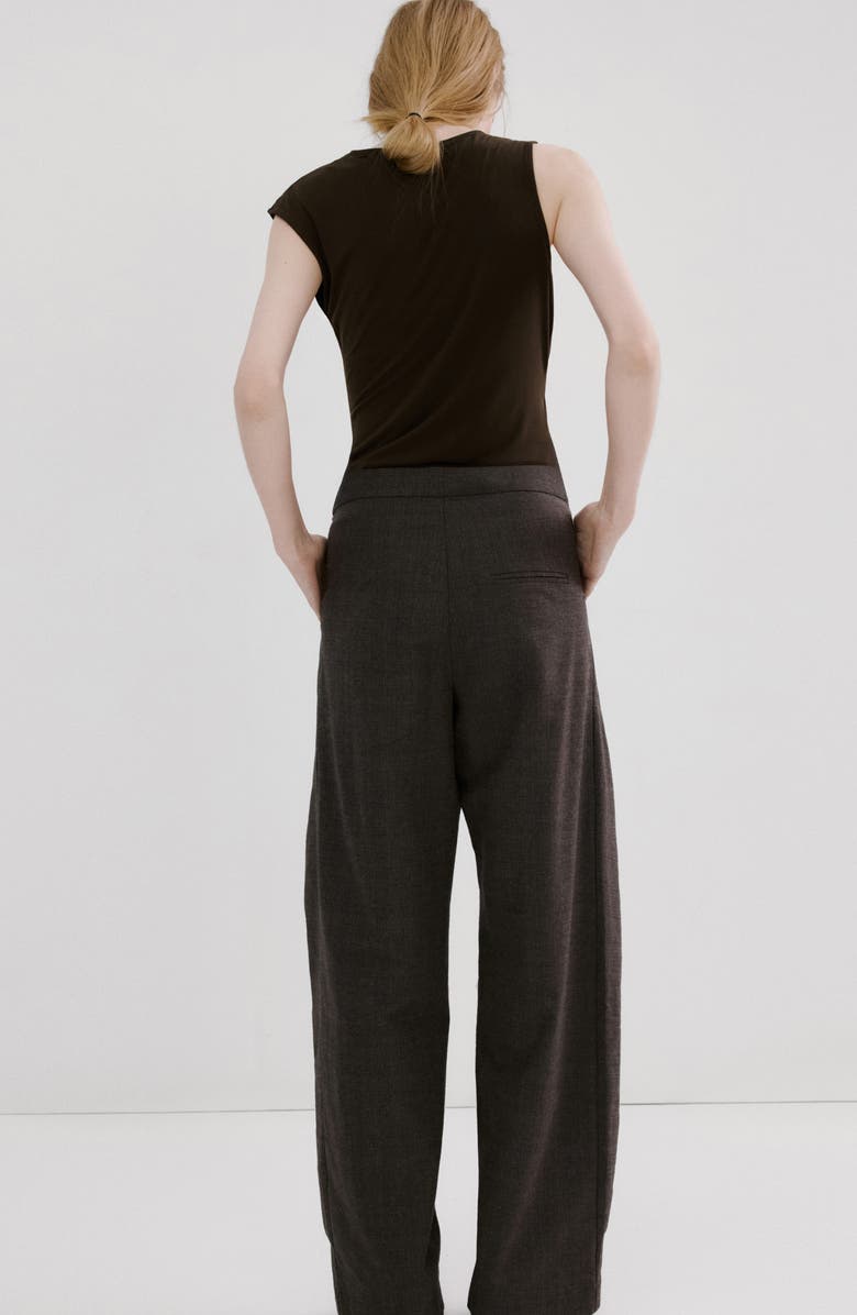 MANGO Metal Detail Asymmetric Top, Alternate, color, Brown