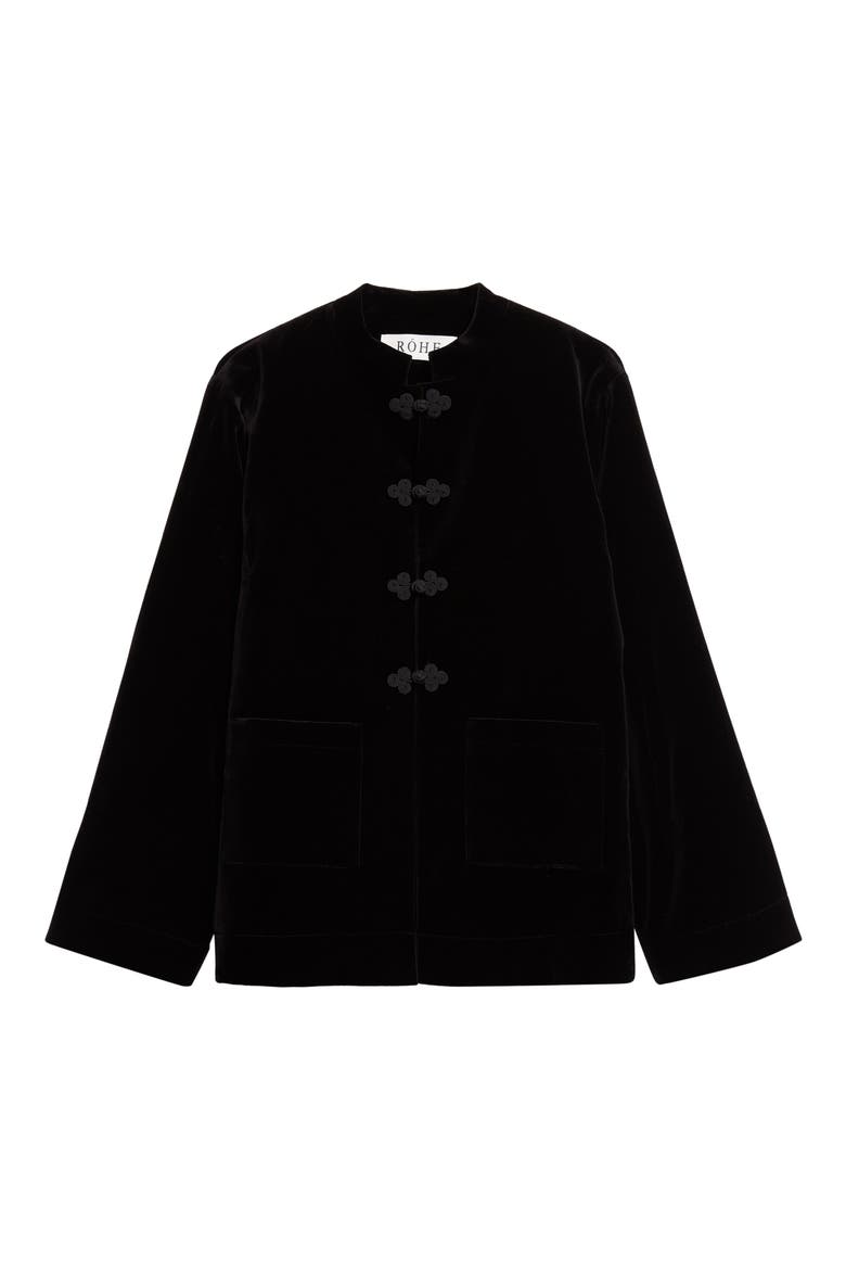 Pankou Closure Cotton Velveteen Jacket, Main, color, BLACK