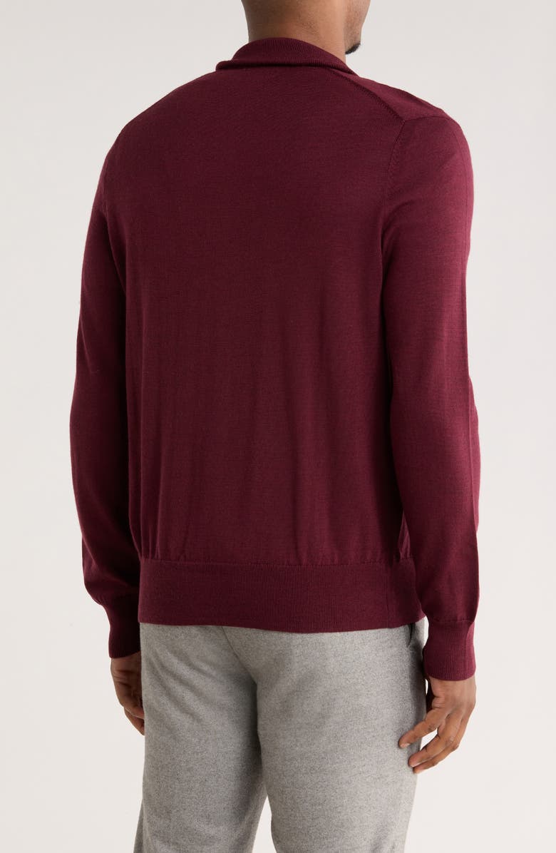 Brooks Brothers Swift Merino Wool Half Zip Pullover, Alternate, color, Burgundy