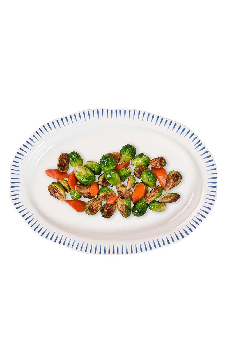 Juliska Sitio Stripe 17-Inch Platter, Alternate, color, Whitewash/ Delft Blue