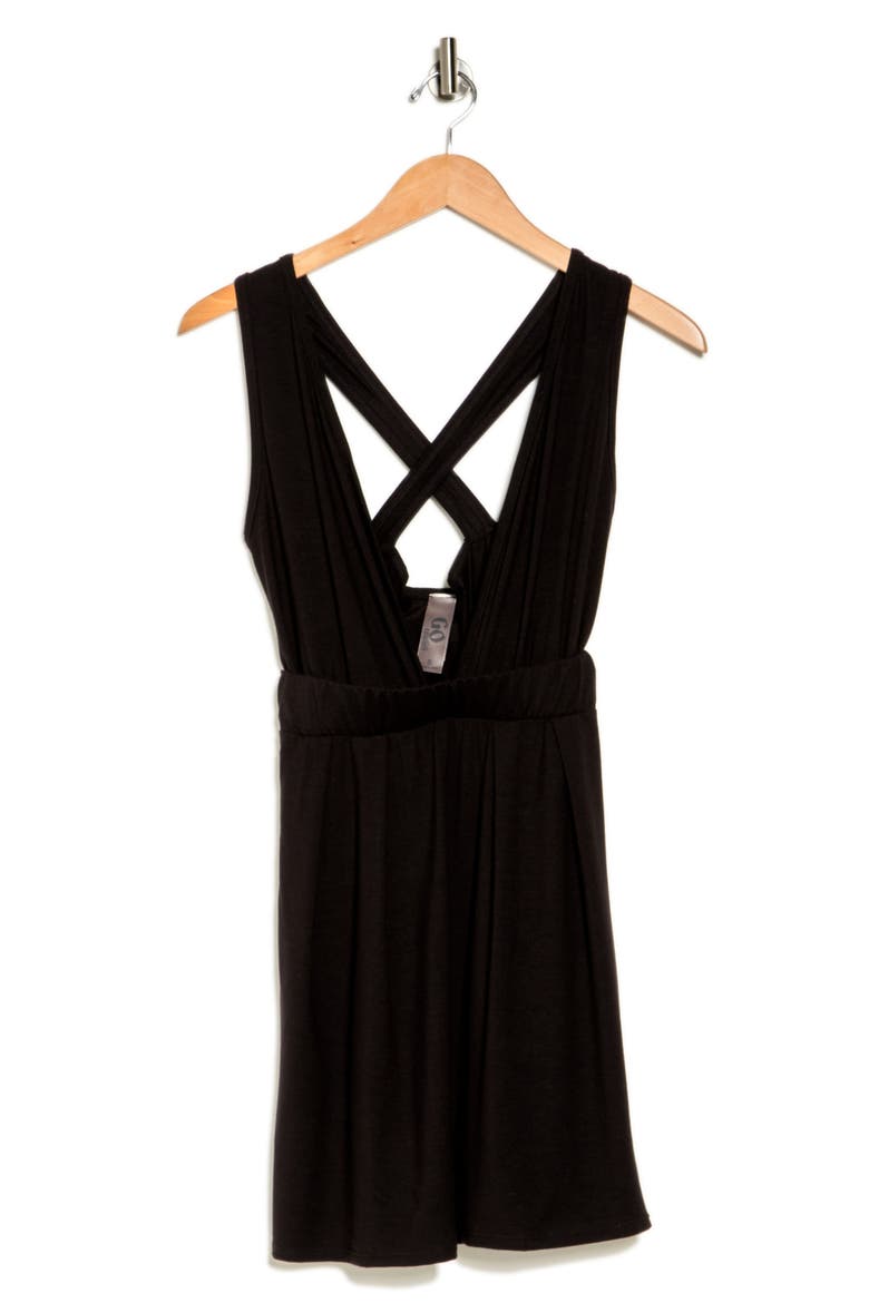 Plunge Neck Knit Minidress, Alternate, color, BLACK