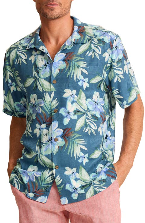 Hibiscus Bluff Silk Camp Shirt