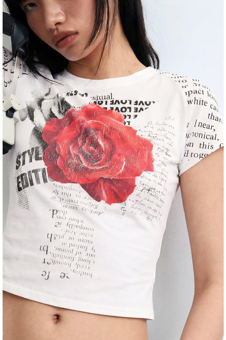 Rose Graphic T-Shirt, Alternate, color, WHITE