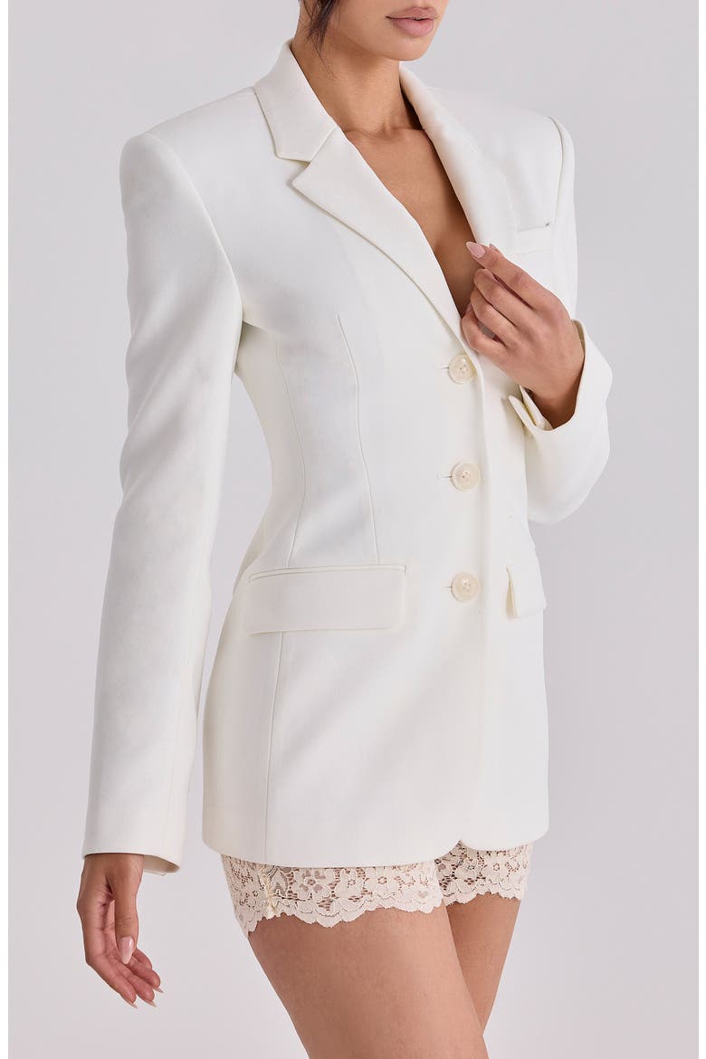 Luella Hourglass Crepe Jacket, Alternate, color, VINTAGE IVORY