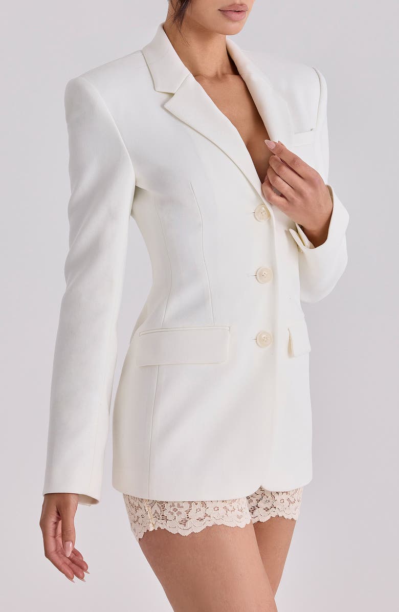 HOUSE OF CB Luella Hourglass Crepe Jacket, Alternate, color, Vintage Ivory