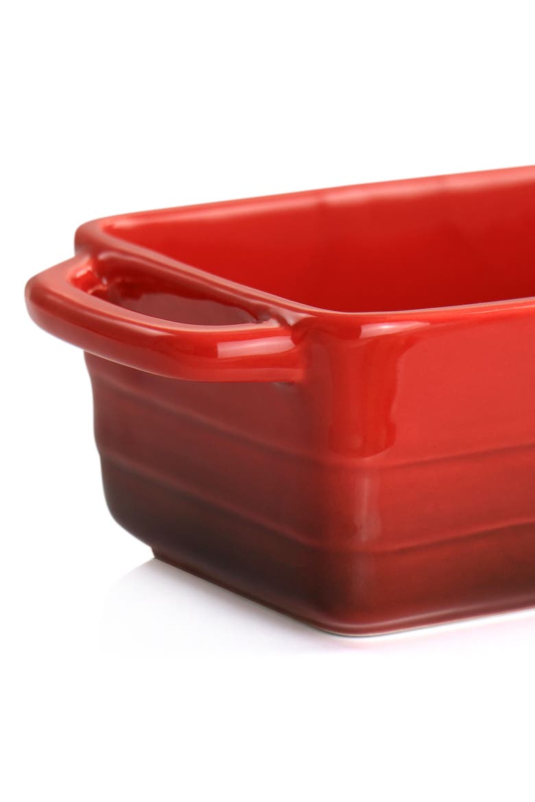 Appleton 6 Piece 12 Ounce Stoneware Mini Loaf Pan Baker Set, Alternate, color, Red