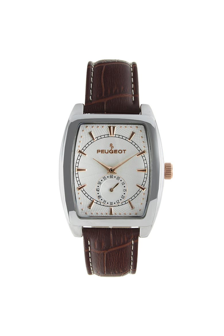 Vintage Remote Sweep Leather Watch - 33MM, Main, color, Brown