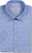 Bugatchi Milo OoohCotton® Leaf Print Short Sleeve Button-Up Shirt