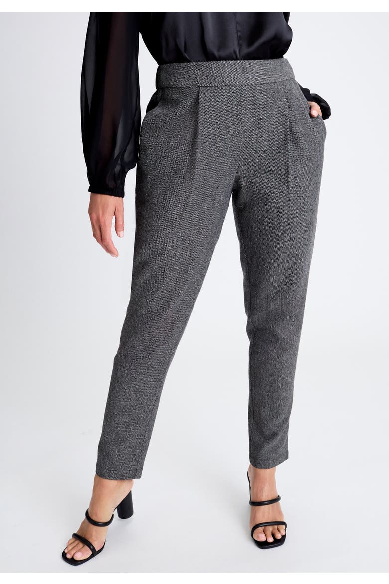 Herringbone Straight Leg Pant, Alternate, color, GREY HERRINGBONE