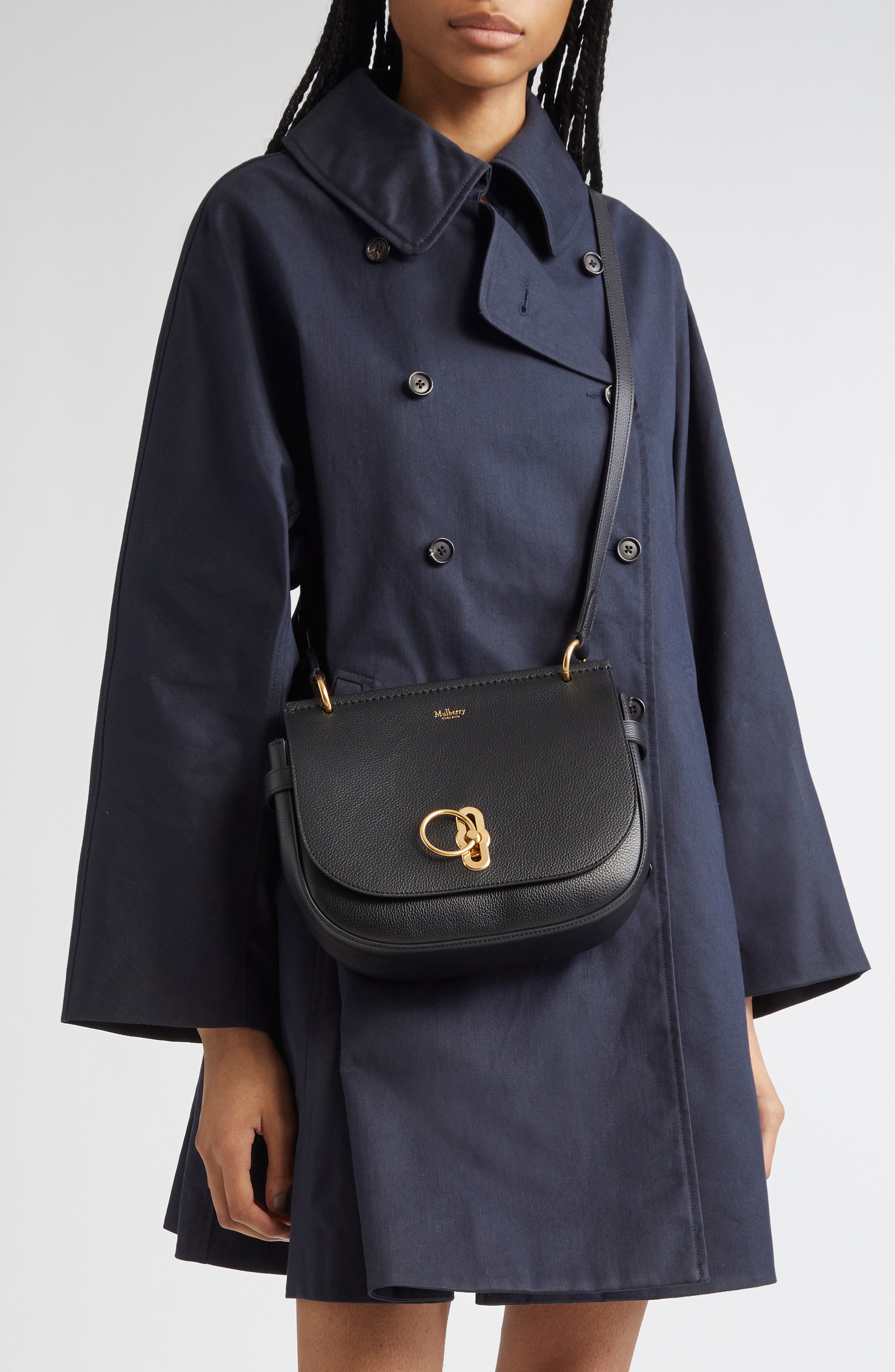 Mulberry Amberley Leather Satchel, Alternate, color, Black