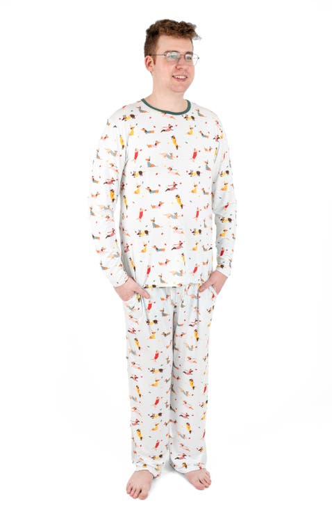 Men's Viscose Matching Family Holiday Pajamas, Reindeer & Polar Bear Prints