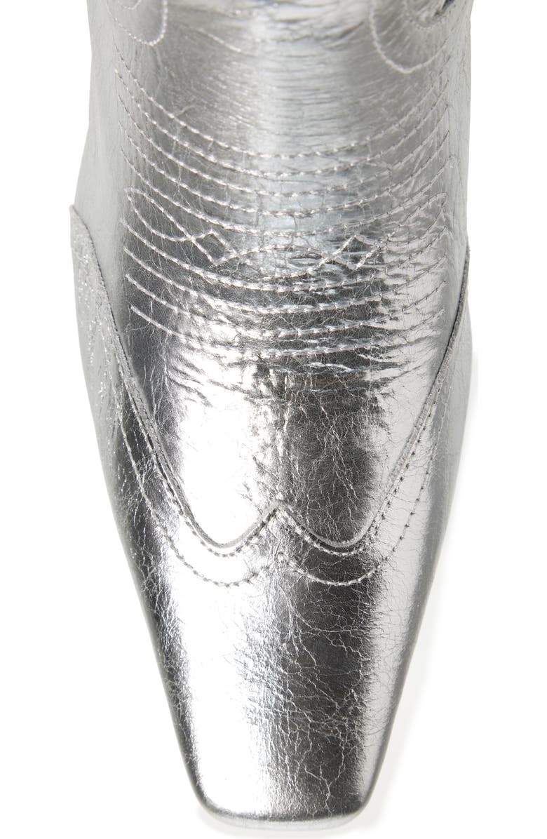 Steve Madden Josefine Western Boot, Alternate, color, Silver Leather