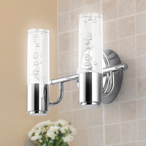 Jonathan Y Bolha Bubble 2-light Led Vanity In Silver
