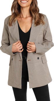 Petal & Pup Juliette Check Double Breasted Blazer