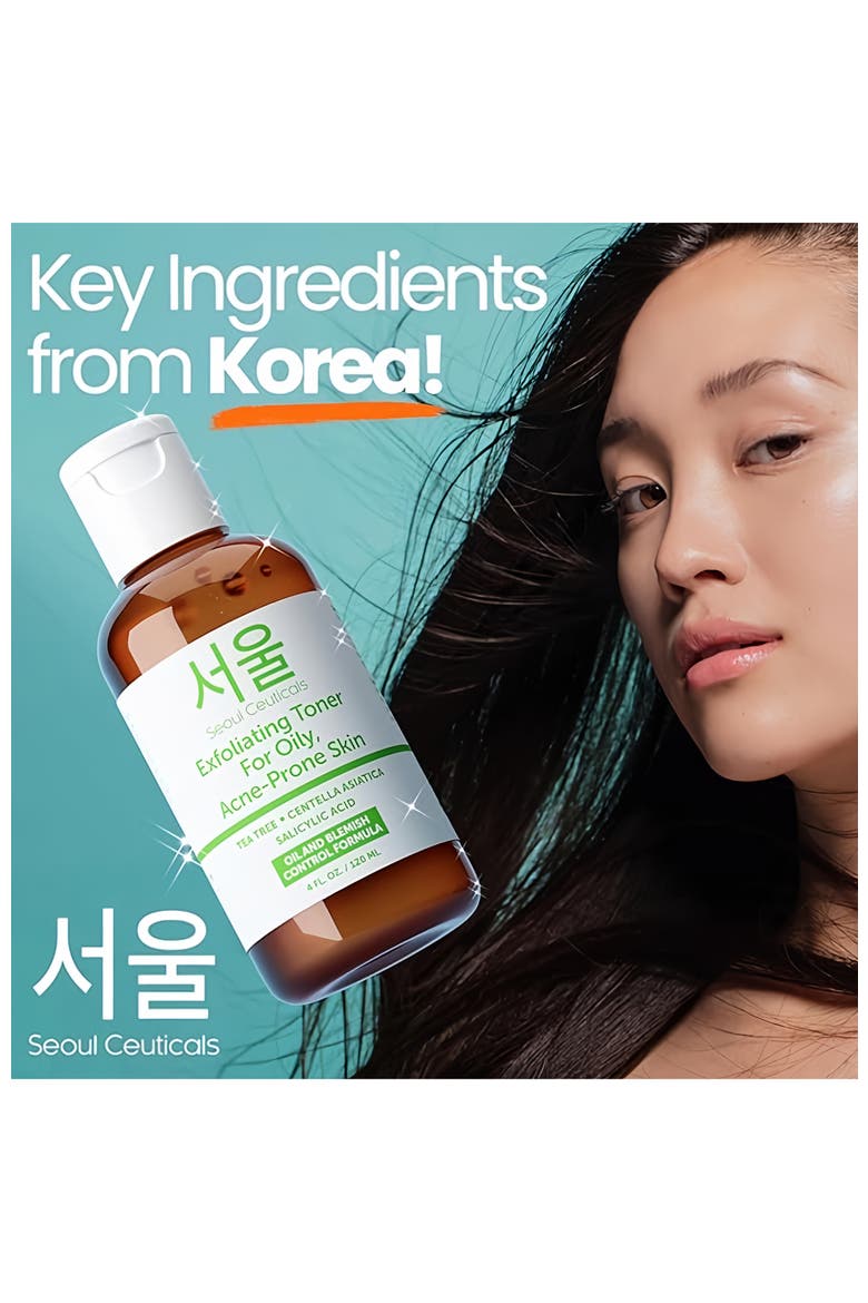 Korean Skincare Exfoliating Toner for Oily, Acne-Prone Skin, Alternate, color, Clear