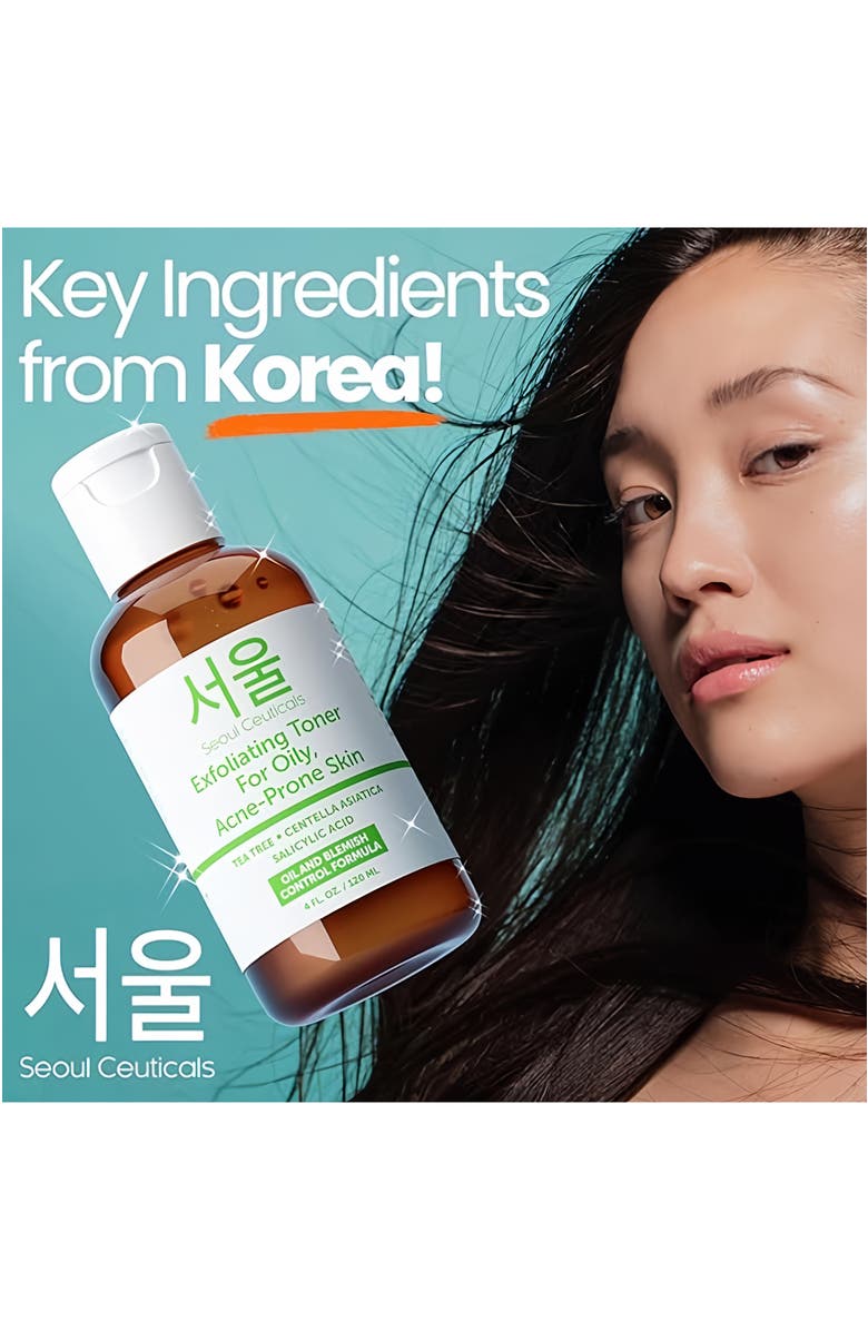 Seoul Ceuticals Korean Skincare Exfoliating Toner for Oily, Acne-Prone Skin, Alternate, color, Clear