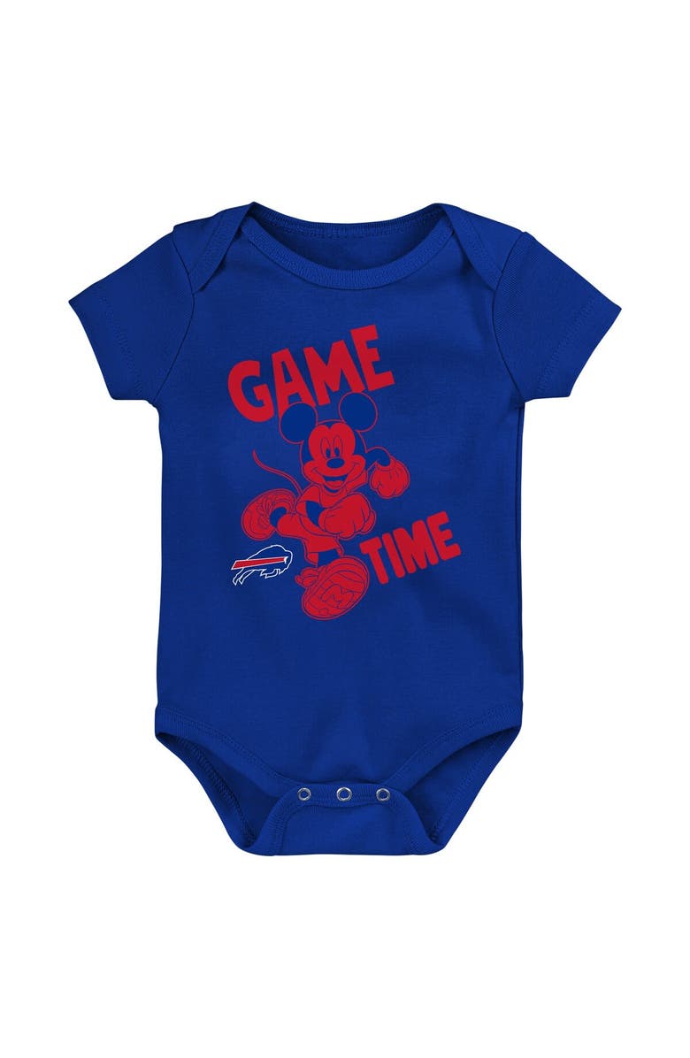 Outerstuff Newborn & Infant Royal/Red/Gray Buffalo Bills Three-Piece Disney Game Time Bodysuit Set, Alternate, color, 