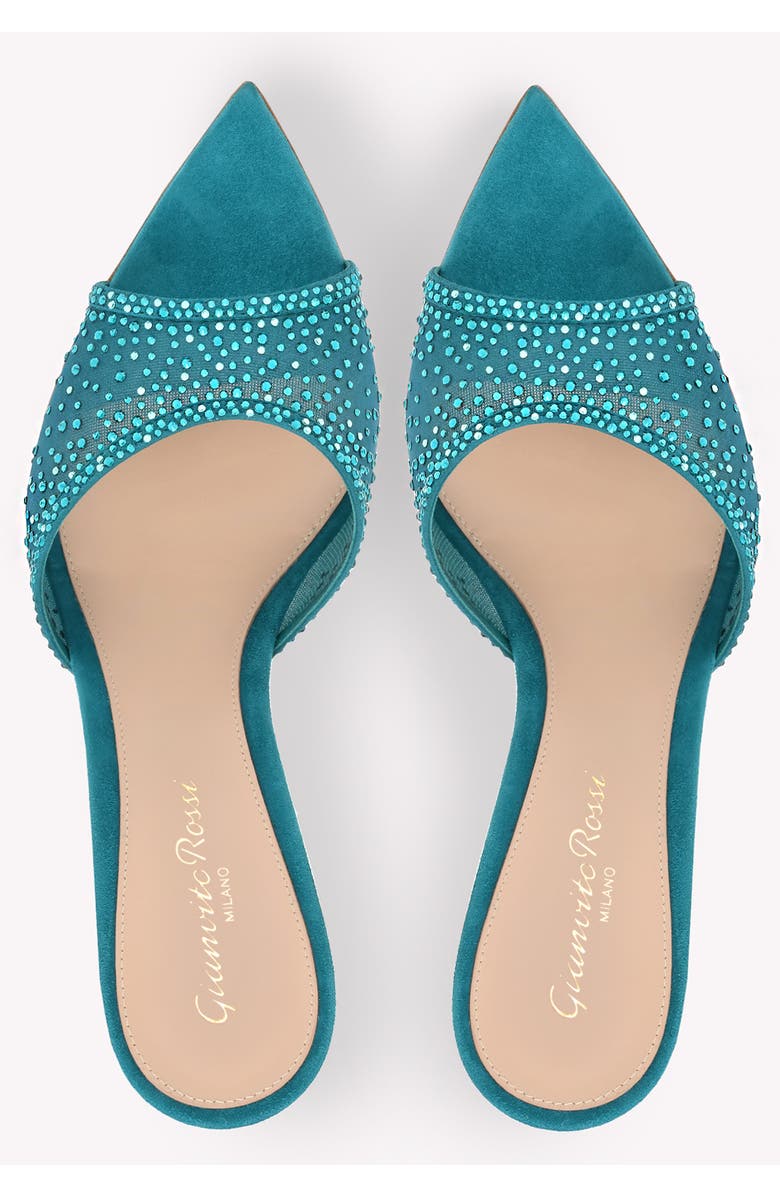 Gianvito Rossi Rania Mule 85, Alternate, color, Blue Fabric And Suede