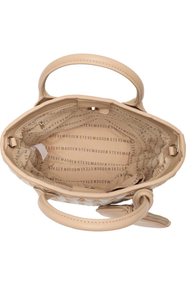 Steve Madden Bgene Woven Satchel Bag, Alternate, color, Chalk / Stone