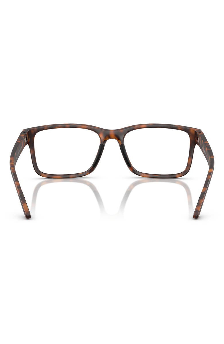 Prada Linea Rossa 56mm Rectangular Optical Glasses, Alternate, color, Dark Tort