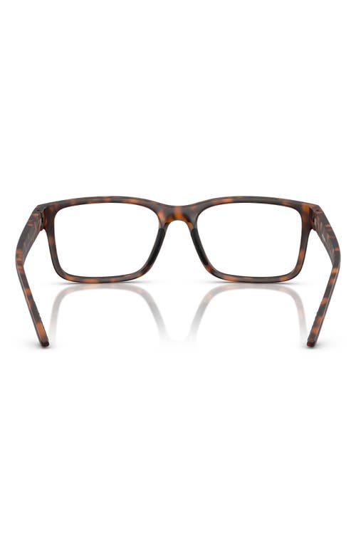 Prada Linea Rossa 56mm Rectangular Optical Glasses In Dark Tort