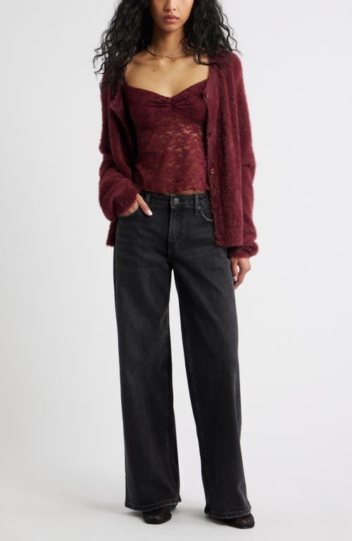 Bp. Pretty Lace Top In Burgundy