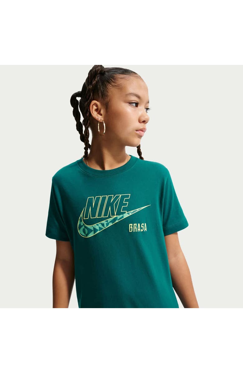 Nike Youth Nike Green Brazil National Team Futura T-Shirt, Alternate, color, Green