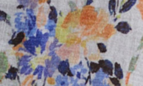 Bella Dahl Placed Floral Linen Blend Button-up Shirt In Border Floral Print