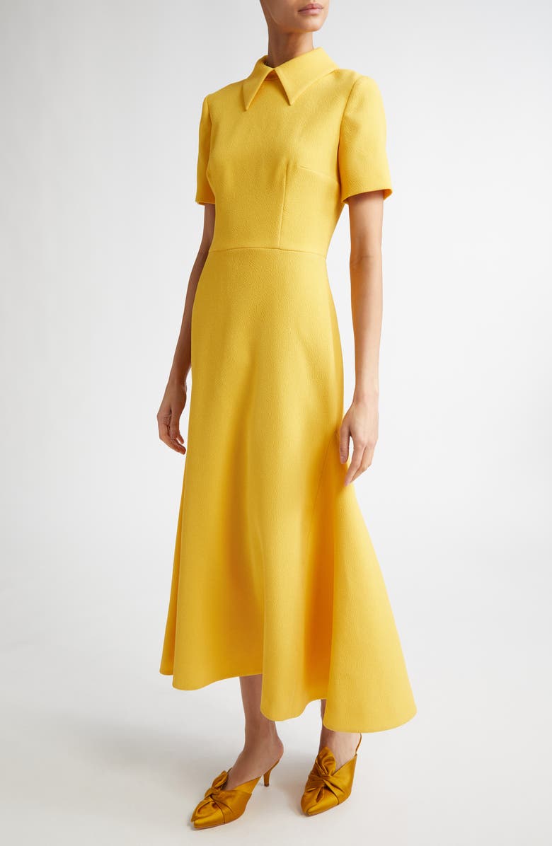 Emilia Wickstead Eman Double Crepe Midi Dress, Alternate, color, 