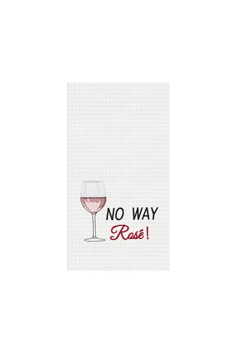 "No Way" Decorative 100% Cotton Waffle Weave Dishtowel, Main, color, Red