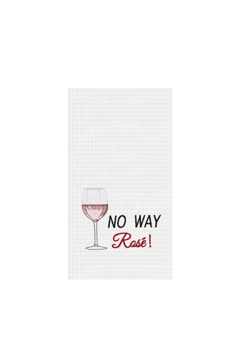 C&F Home "No Way" Decorative 100% Cotton Waffle Weave Dishtowel, Main, color, Red
