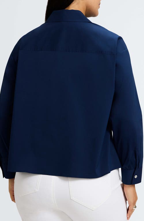 Foxcroft Marina Button-up Shirt In Navy