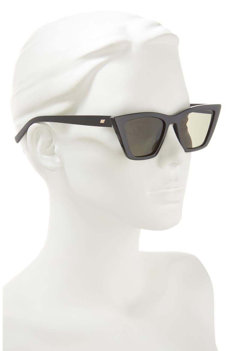 Velodrome 54mm Cat Eye Sunglasses, Alternate, color, BLACK