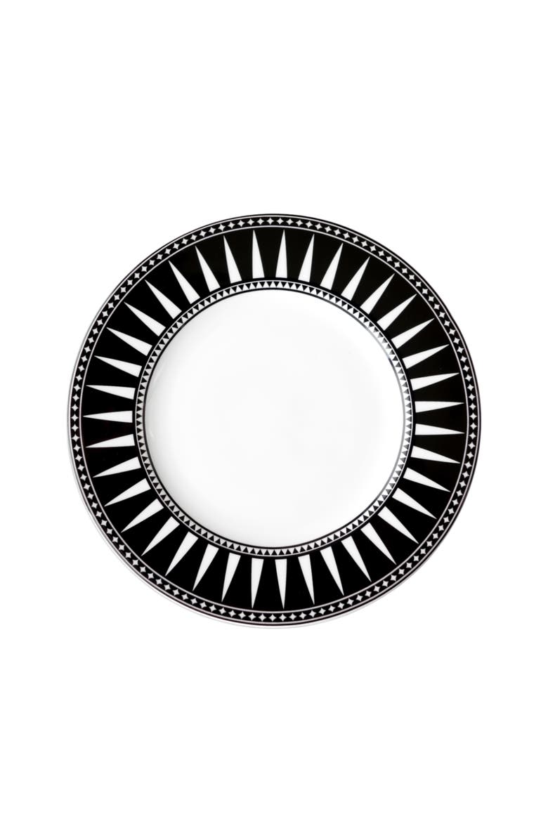 Caskata Marrakech Rimmed Dinner Plate - Porcelain - Set 4, Main, color, Black